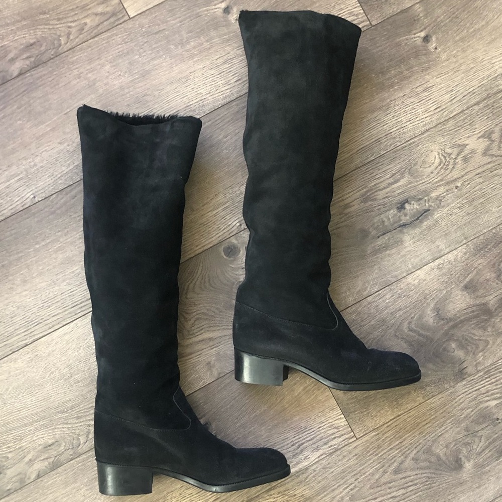 Ann Klein Italian Suede Knee High Boots - Size 6